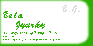 bela gyurky business card